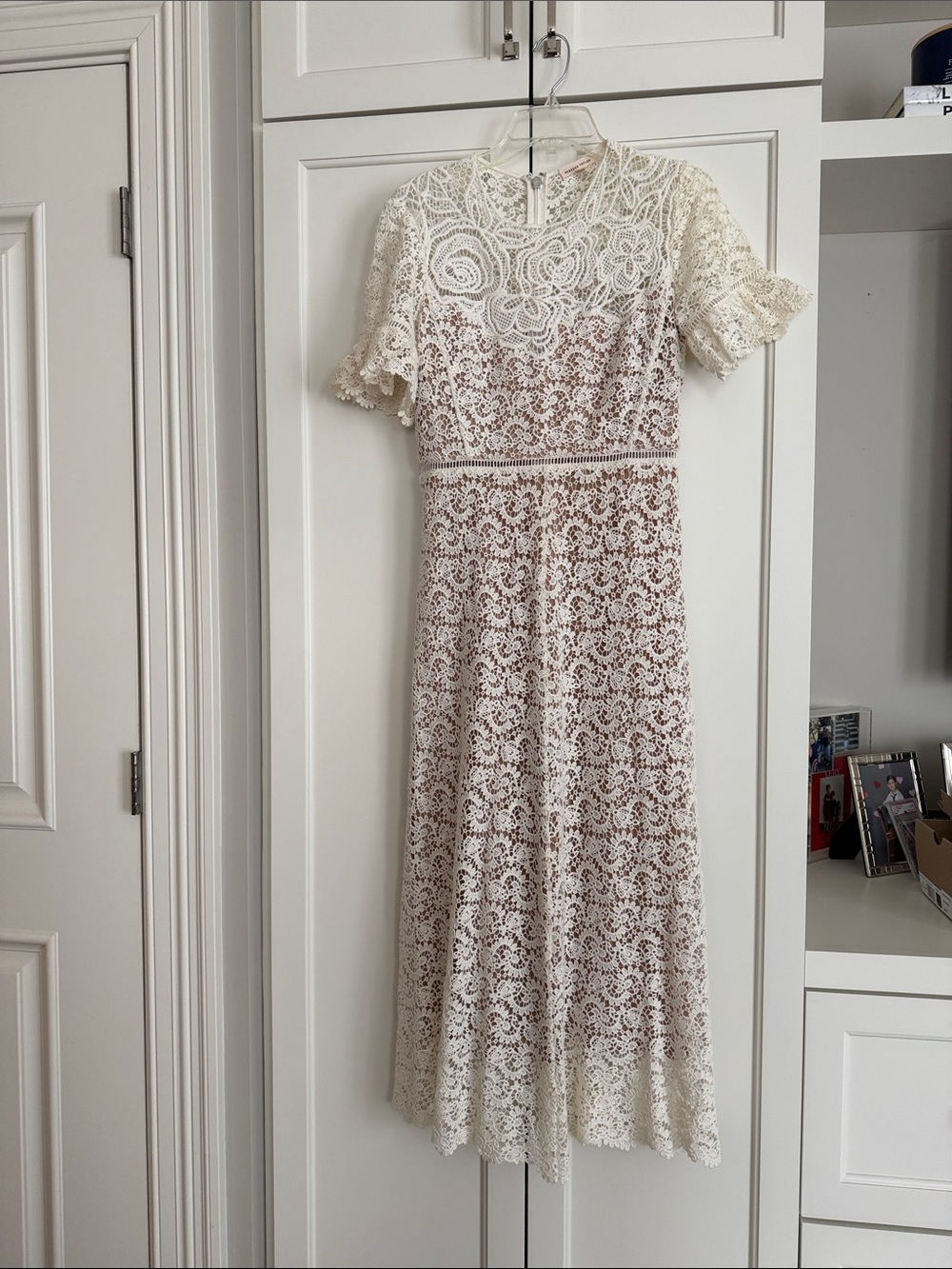 Rebecca Taylor Women's Ivory Lace Midi Dress